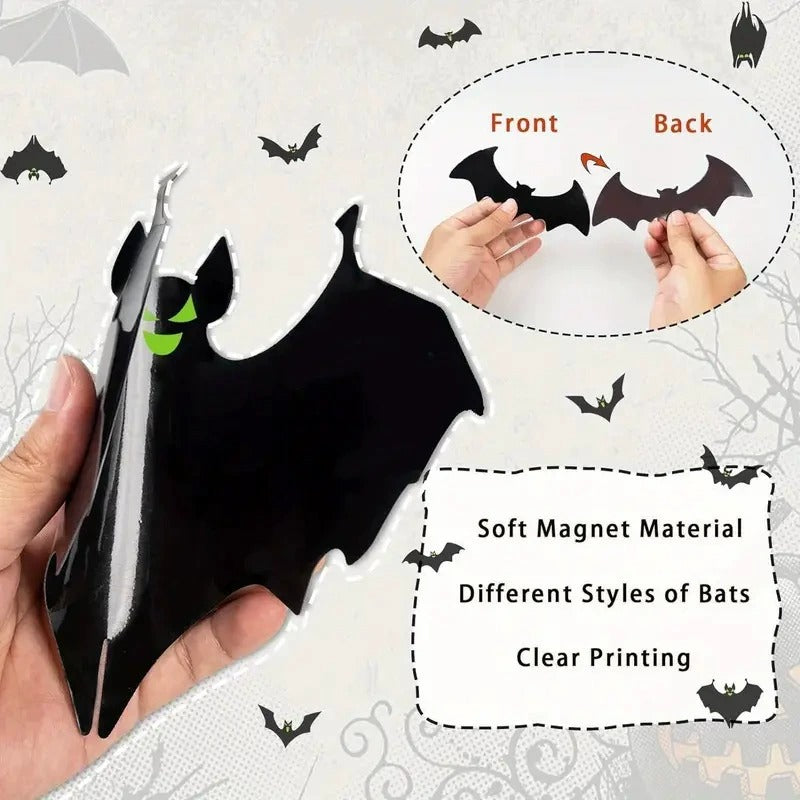 Magnetic Bats, Halloween Bat Decoration-24pcs