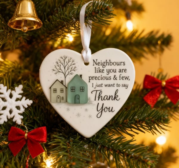 "Thank You Neighbours" Heart - Shaped Ornament
