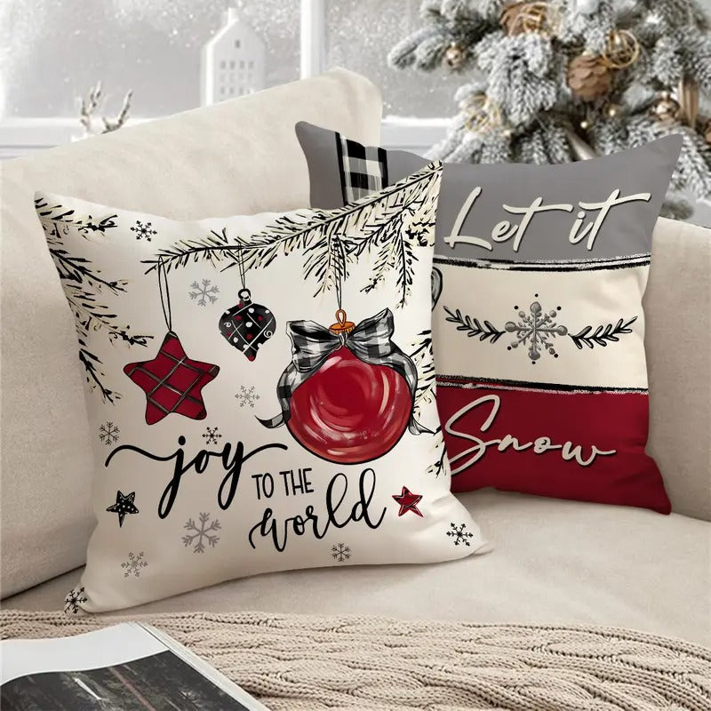 4pcs Merry Christmas Throw Pillow Cover