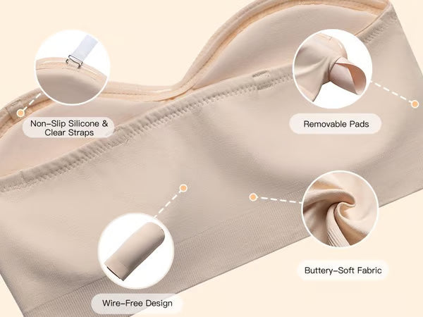 Non-Slip Seamless Wireless Strapless Bra