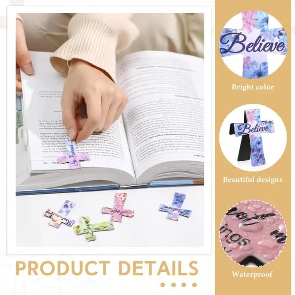 16 Pcs Magnetic Cross Bookmarks Gifts for Bible Study