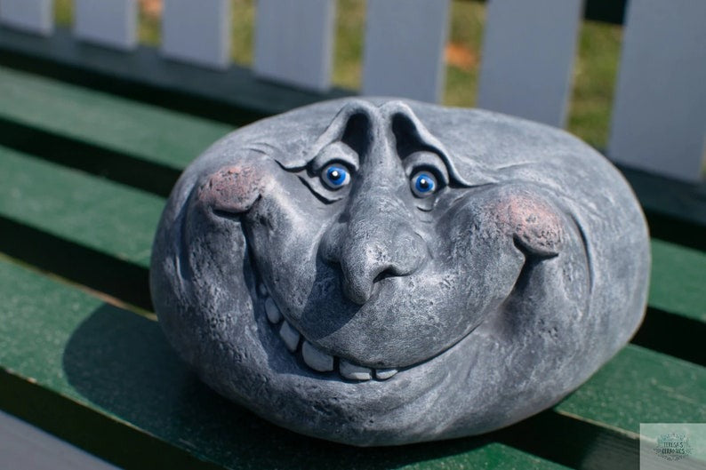 Funny Garden Decoration Funny Face Rock Art Sculpture Decoration