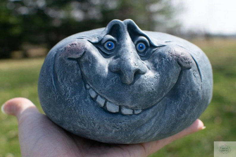 Funny Garden Decoration Funny Face Rock Art Sculpture Decoration