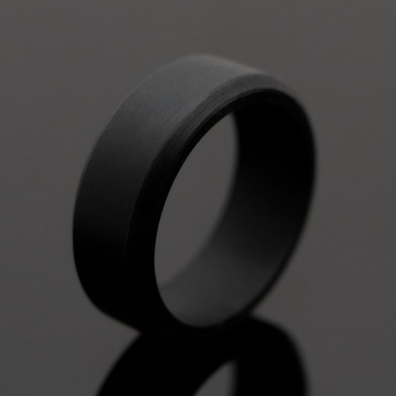 8mm Black Silicone Wedding Band | Unisex Rubber Activity Ring-5pcs