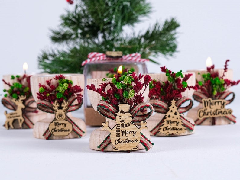 Merry Christmas Candle Holder-3pcs