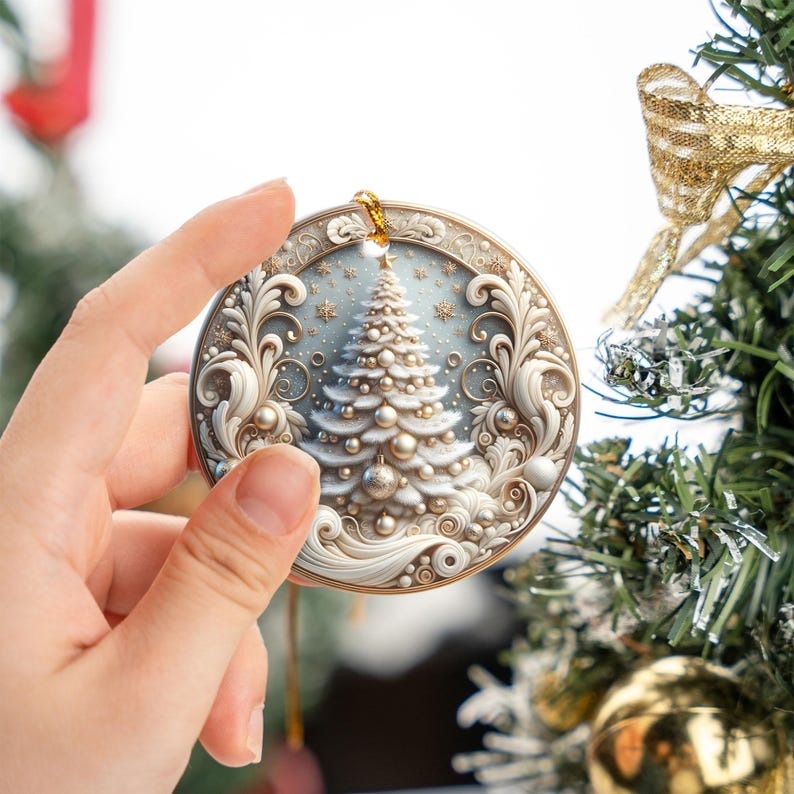 Christmas Tree Ornament 2025, Elegant Holiday Keepsake