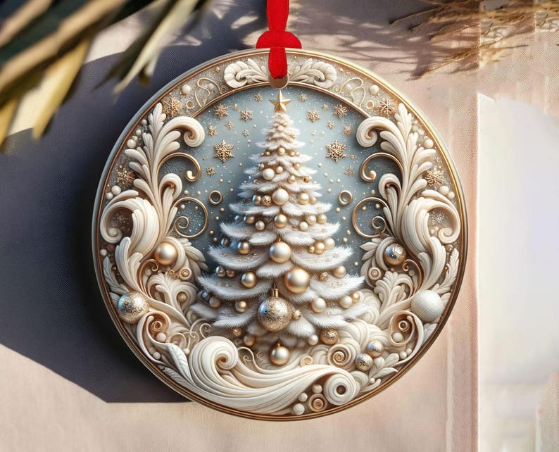 Christmas Tree Ornament 2025, Elegant Holiday Keepsake