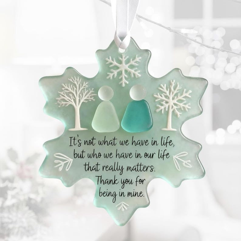 Snowflake-Shaped Sea Glass Friendship Decor