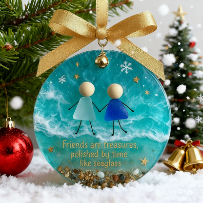 Friendship Sea Glass Ornament,Christmas Ornament