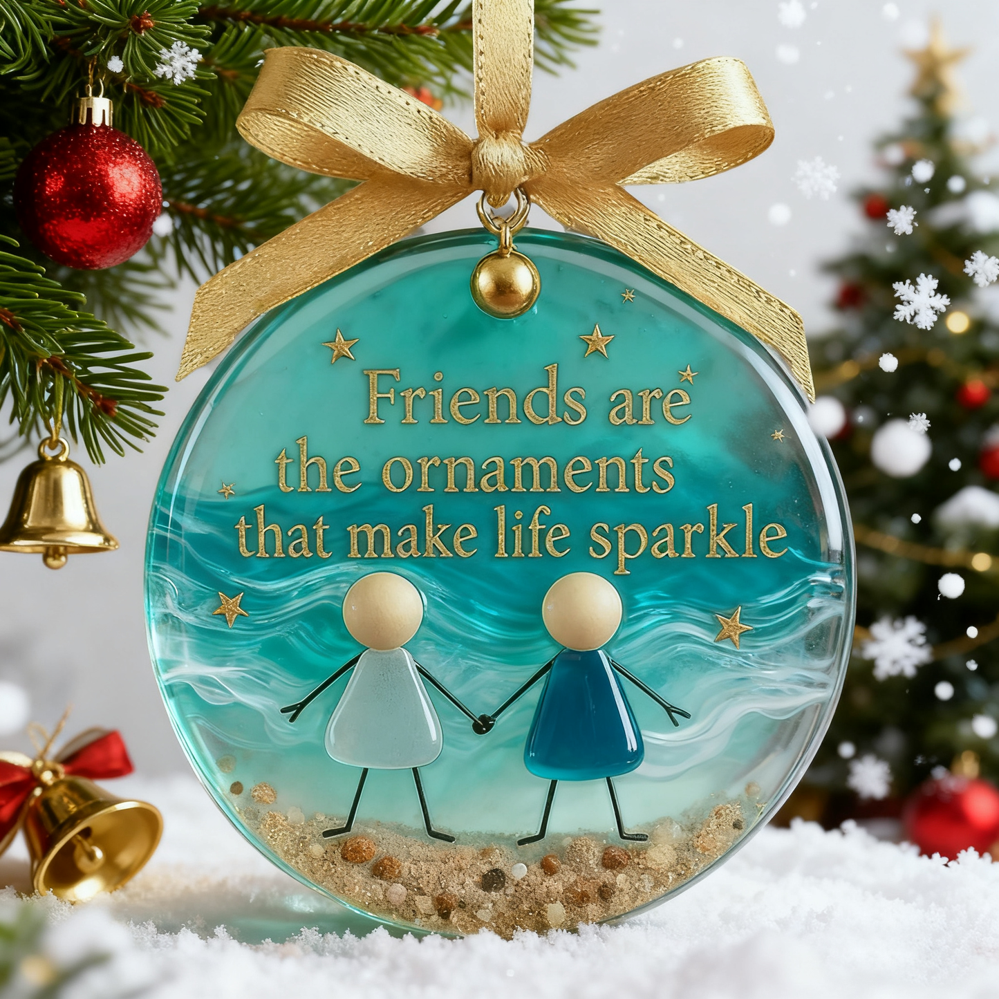 Friendship Sea Glass Ornament,Christmas Ornament