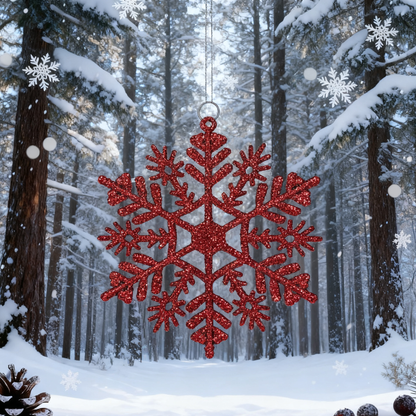 Christmas Concepts Pack of 30-10cm Silver Glitter Snowflake Hanging Decorations