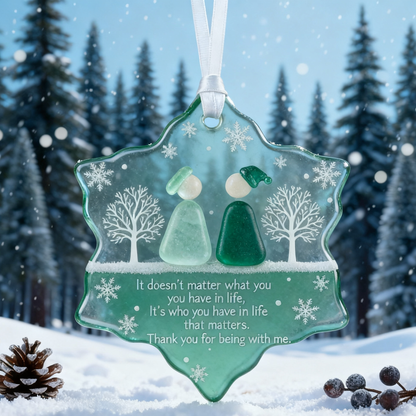 Snowflake Shaped Sea Glass Friendship Decor