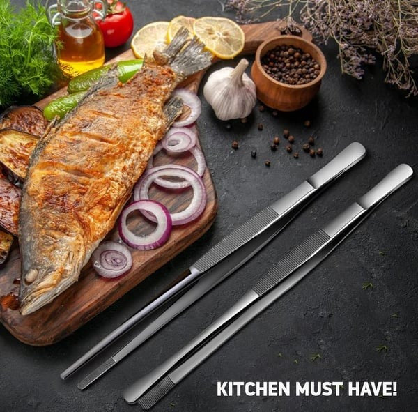 Non-Slip Kitchen Tweezers – 2 PCS