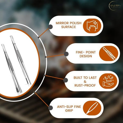 Non-Slip Kitchen Tweezers – 2 PCS