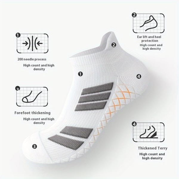 Unisex Low-Cut No-Show Sports Socks-5 pairs