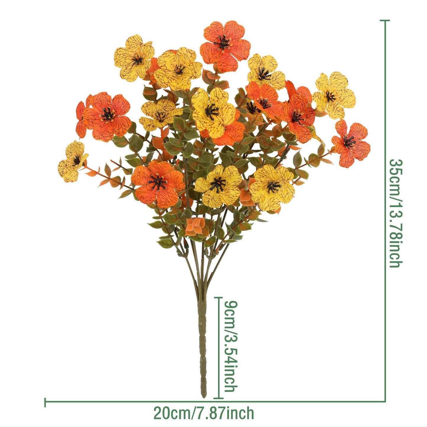 Lifelike UV-Resistant Sunset Mums – Perfect for Fall Decor- 2pcs