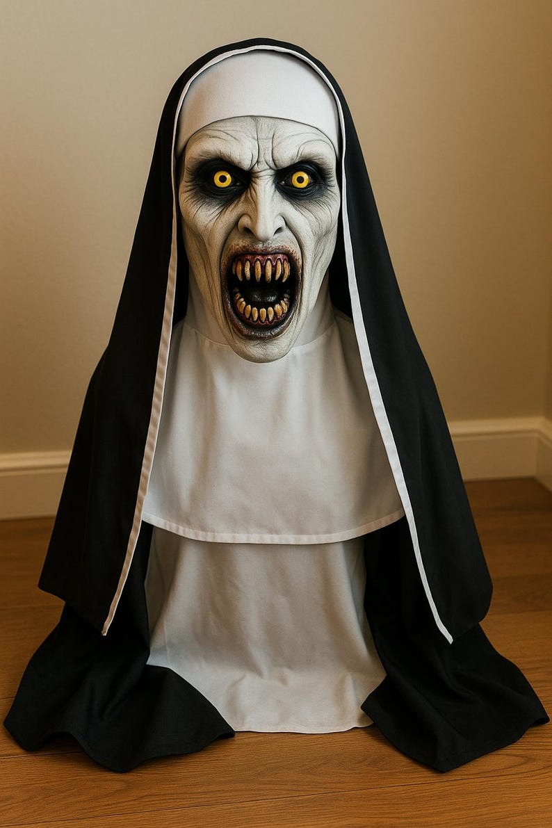 Scary Nun Mask – Halloween Costume Prop