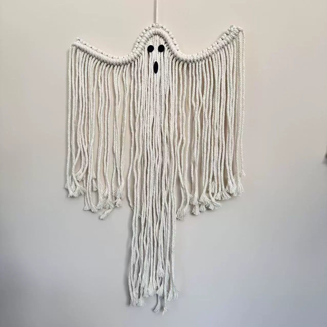 Halloween Macrame Ghost Spooky Wall Hanging for Gothic Deco