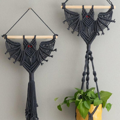 Halloween Macrame Ghost Spooky Wall Hanging for Gothic Deco