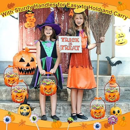 Halloween Favor Bags Transparent Pumpkin Sealed Pouches-40pcs