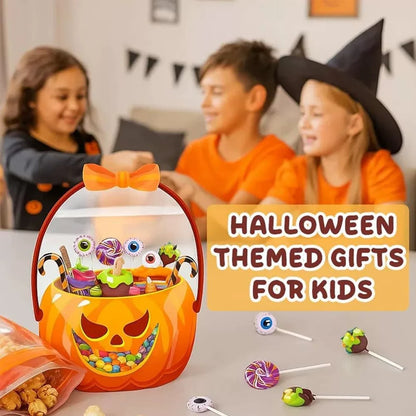 Halloween Favor Bags Transparent Pumpkin Sealed Pouches-40pcs
