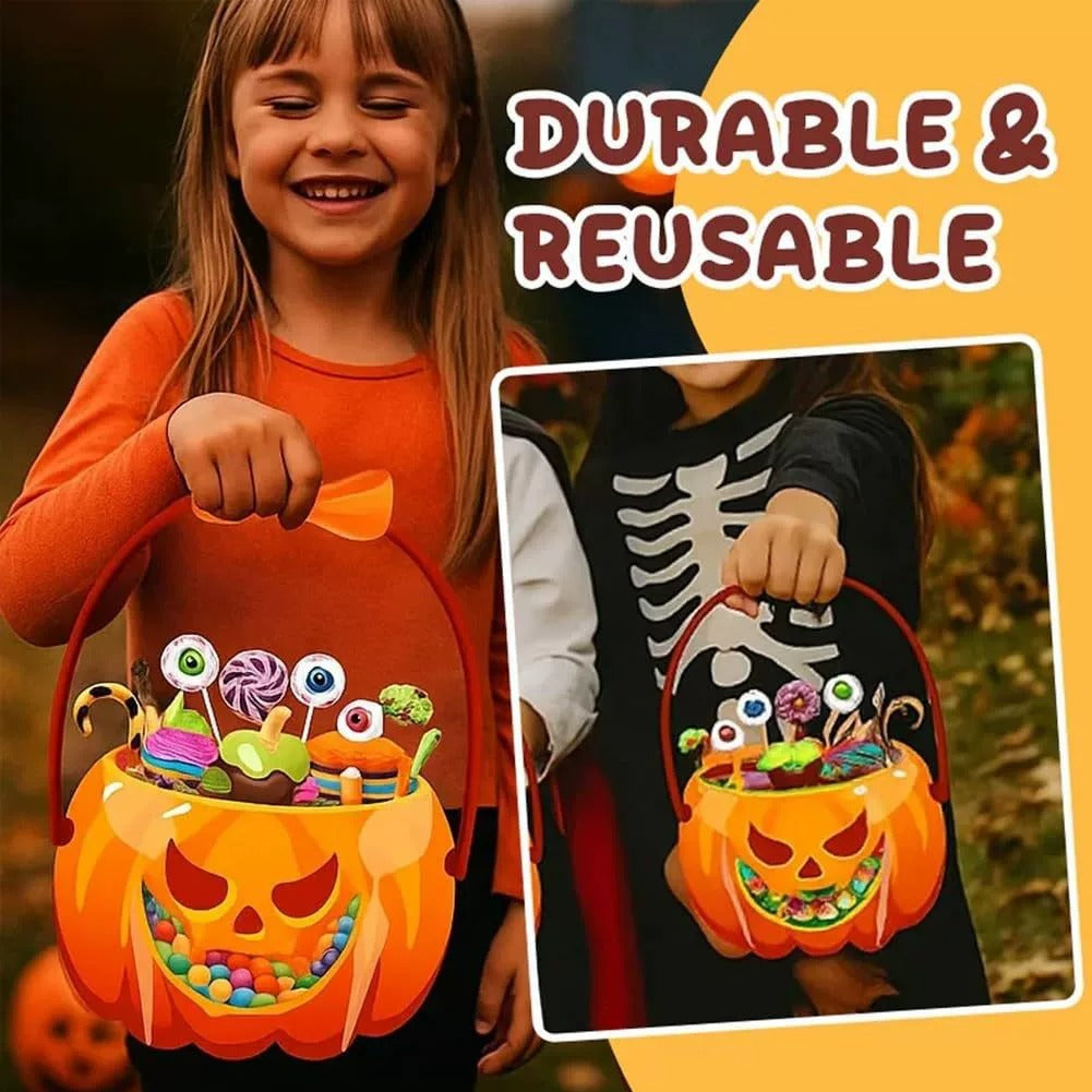 Halloween Favor Bags Transparent Pumpkin Sealed Pouches-40pcs