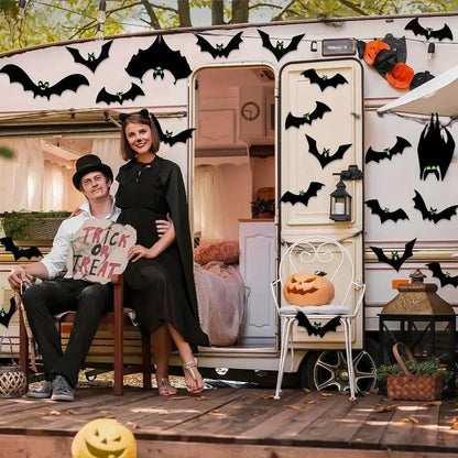 Magnetic Bats, Halloween Bat Decoration-24pcs