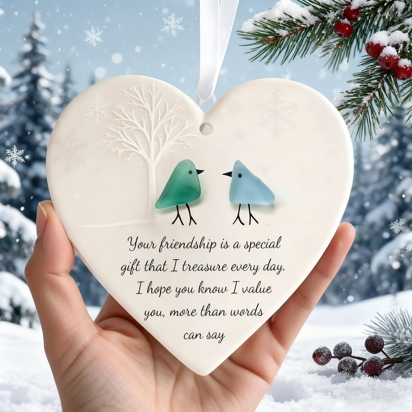 Timeless Friendship Ceramic Heart Keepsake