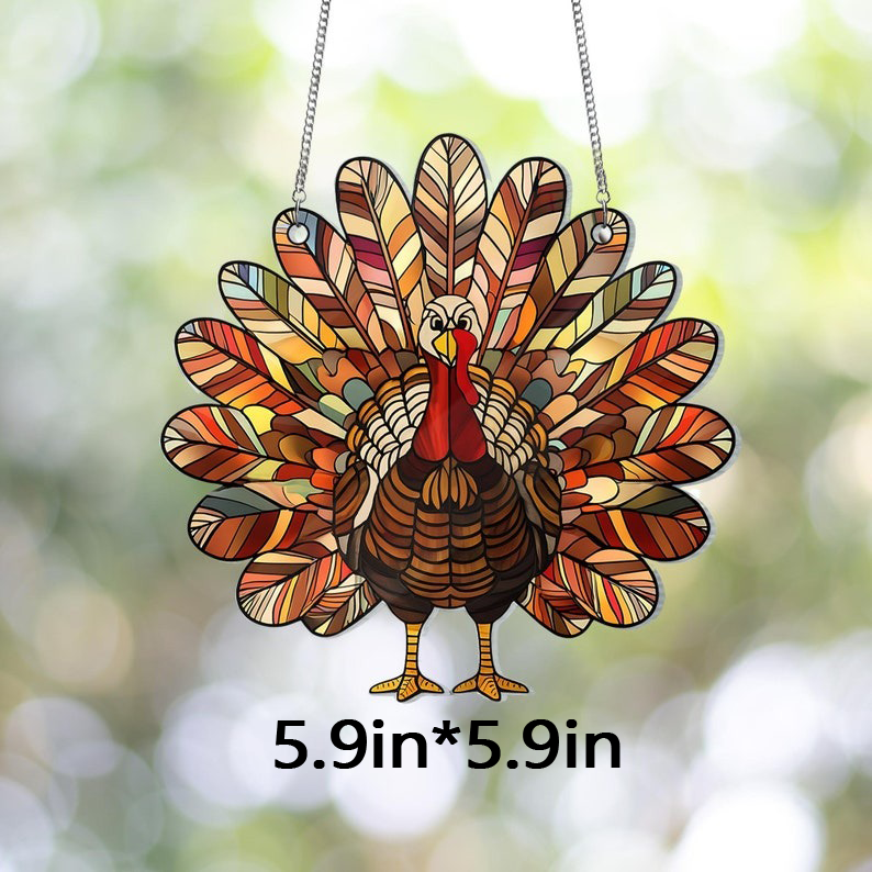 Thanksgiving Turkey Acrylic Window Hanging