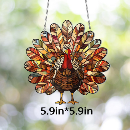 Thanksgiving Turkey Acrylic Window Hanging
