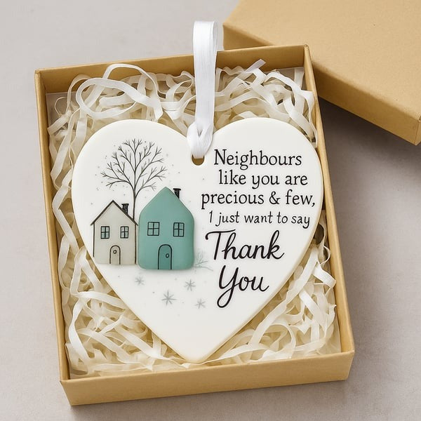 "Thank You Neighbours" Heart - Shaped Ornament