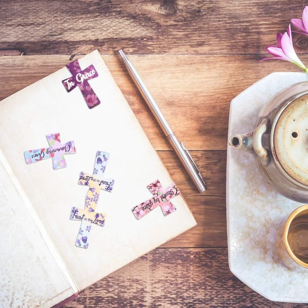 16 Pcs Magnetic Cross Bookmarks Gifts for Bible Study