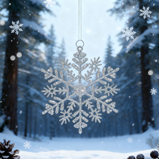 Christmas Concepts Pack of 30-10cm Silver Glitter Snowflake Hanging Decorations