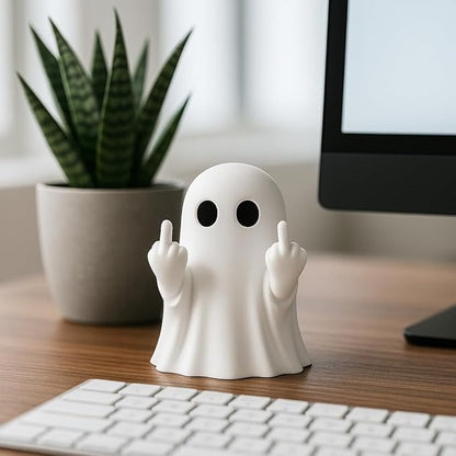 Funny Ghost Figurine – Halloween Middle Finger Ghost Statue-2pcs
