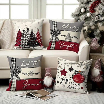4pcs Merry Christmas Throw Pillow Cover