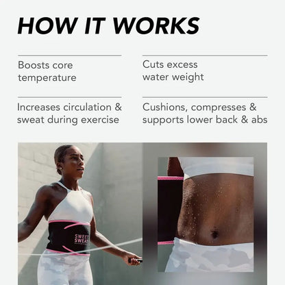 Sweat Band Waist Trainer Belt for High Intensity Training and Gym Workouts