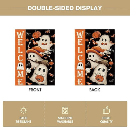 Colorlife Halloween Garden Flag 12x18 Inch Double Sided Outside