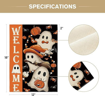 Colorlife Halloween Garden Flag 12x18 Inch Double Sided Outside