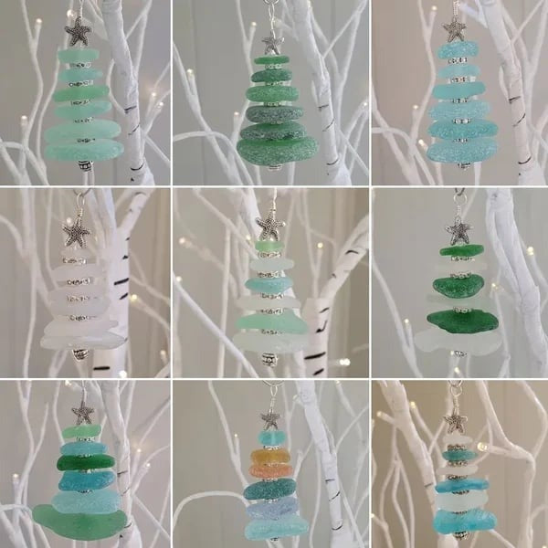 Sea Glass Tree Ornament