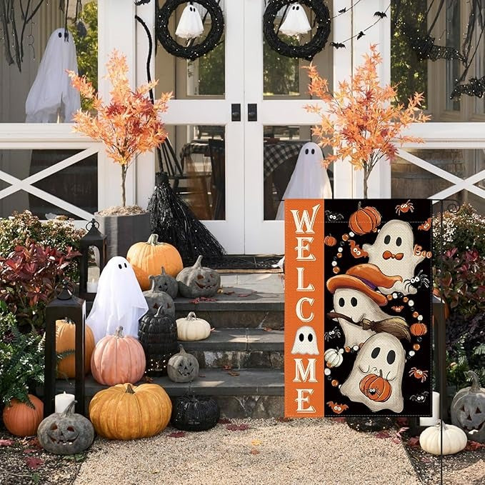 Colorlife Halloween Garden Flag 12x18 Inch Double Sided Outside
