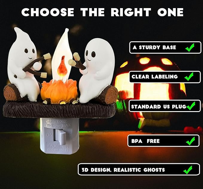 Ghost Campfire Flame Halloween Nightlight