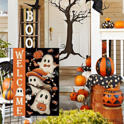 Colorlife Halloween Garden Flag 12x18 Inch Double Sided Outside