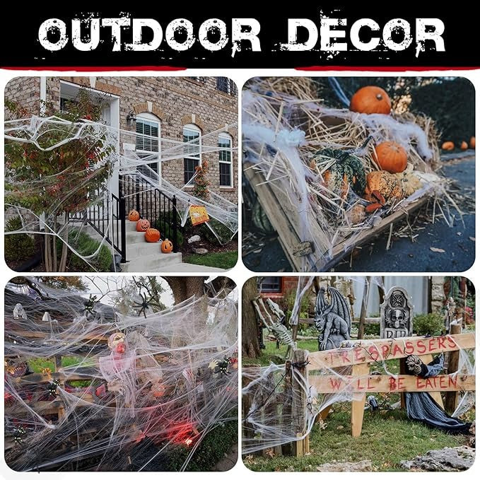 Halloween Spider Webs Decorations -2pcs