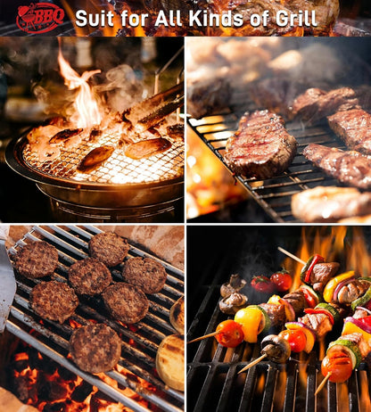 Stainless Steel Bristles & Scraper Deep Clean Charcoal Grill Grease