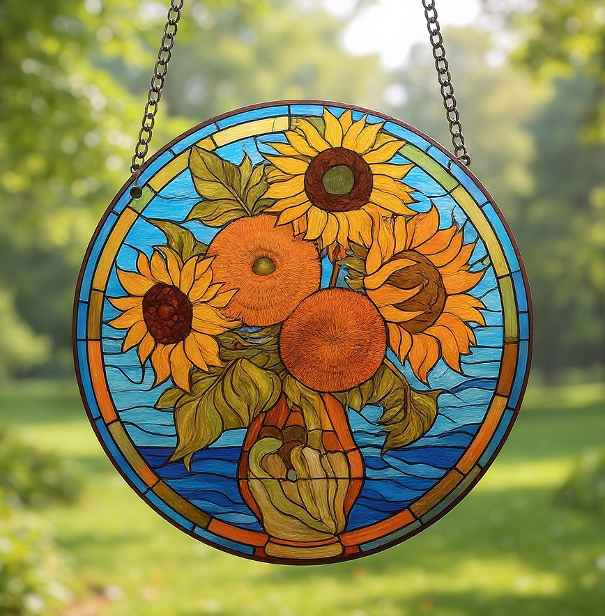Christmas Sunflower Ornament, Van Gogh Ornament