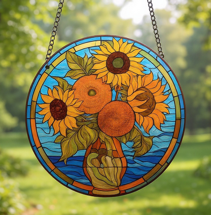 Christmas Sunflower Ornament, Van Gogh Ornament