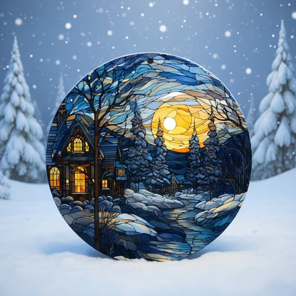 Winter Cabin Ornament, Christmas Decor Ornament