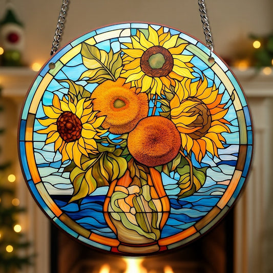 Christmas Sunflower Ornament, Van Gogh Ornament