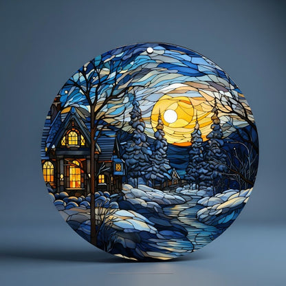 Winter Cabin Ornament, Christmas Decor Ornament