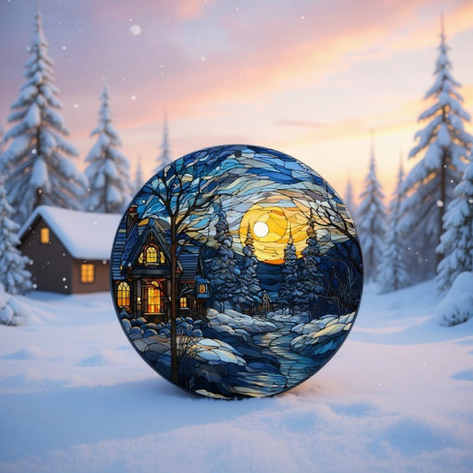Winter Cabin Ornament, Christmas Decor Ornament